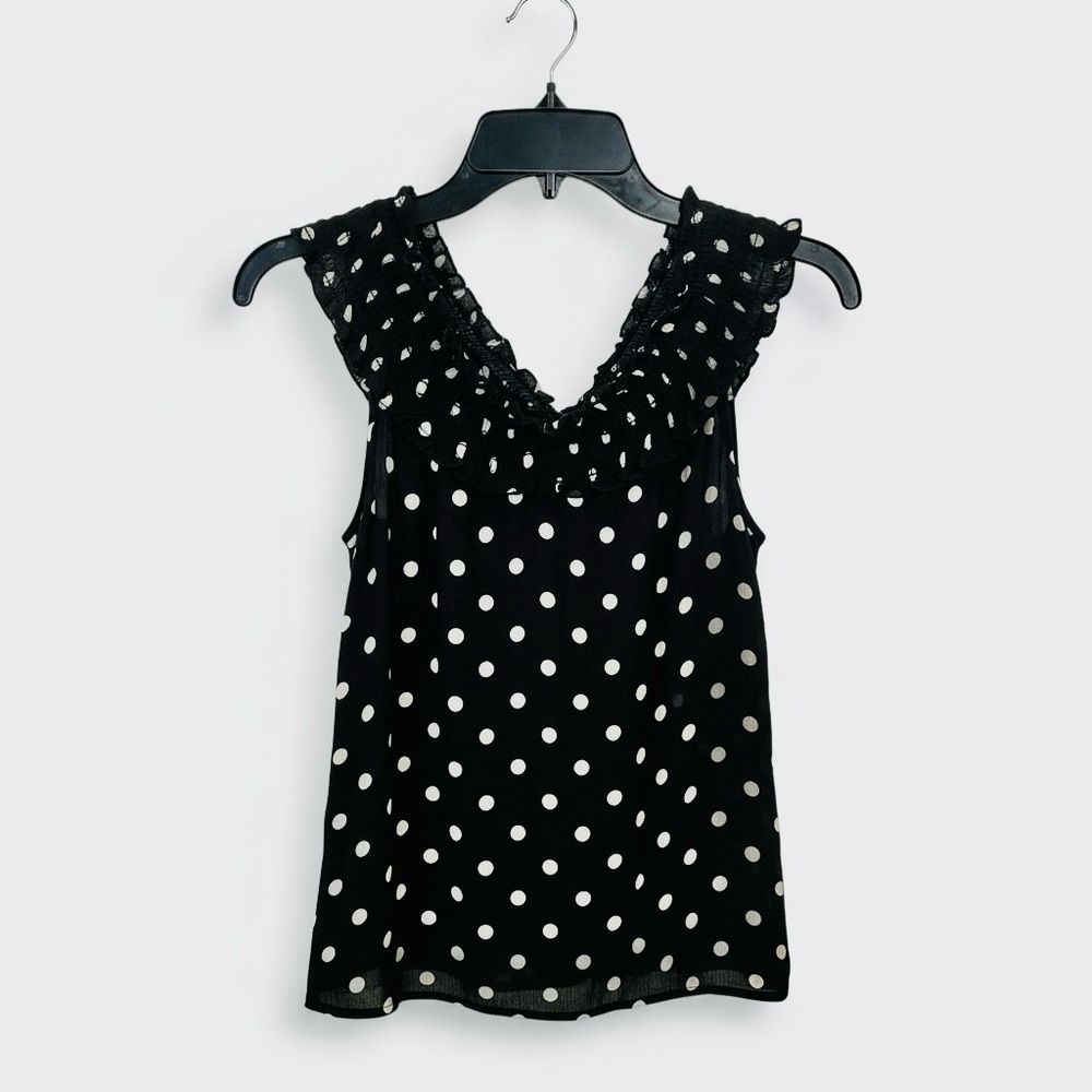 Sans Souci Black and White Polka Dot Tank Top